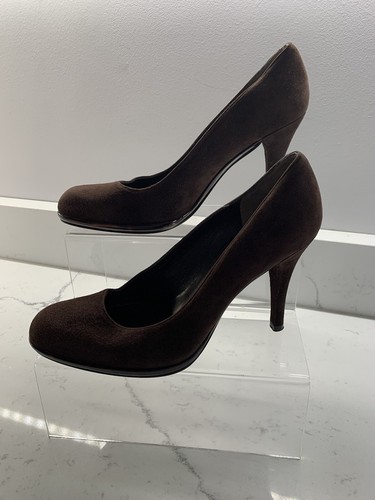 Stuart Weitzman shoes Womens size 5.5 Brown Leather Tortoise Trim Pump Heels38.5 - Picture 4 of 11