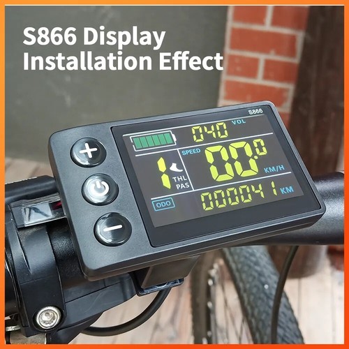 Electric Bicycle LCD S866 Display Meter 24V 36V 48V 60V E-Bike Display Panel SDE