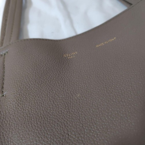 CELINE Cabas Phantom Small Tote Bag Taupe Greige Leather Made in Italy Used - Picture 5 of 11