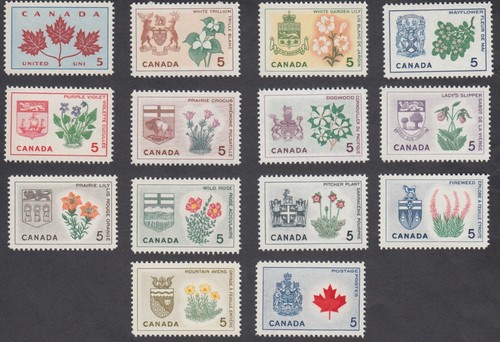 Canada - #417-429A Provincial Flowers & Coats of Arms - MNH * PO Fresh