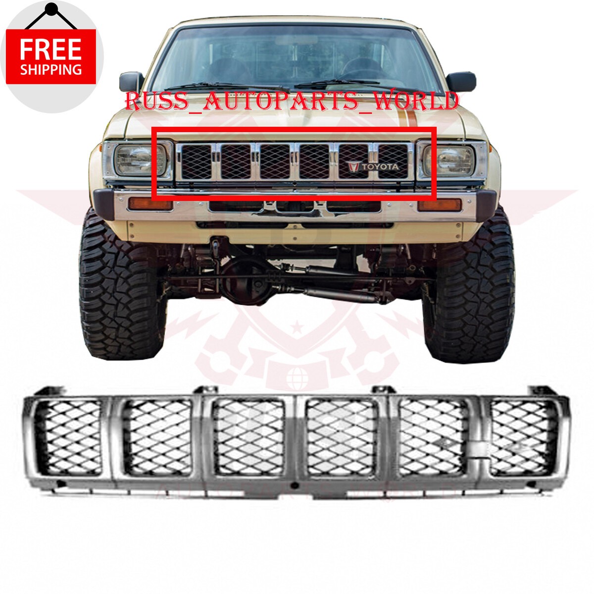 New Front Center Grille Assembly Chrome For 1982-1983 TOYOTA