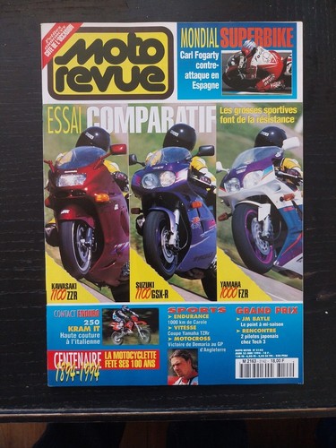 MOTO REVUE 3142 KAWASAKI 1100 ZZR SUZUKI GSXR YAMAHA 1000 FZR KRAM IT 250 ENDURO - Picture 1 of 2