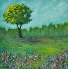Carlotta ART Painting Original Abstract Impressionism Modern Tree Landscape Wall