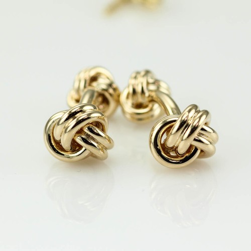 VINTAGE AUTHENTIC TIFFANY & CO. DOPPELTER LIEBESKNOTEN MANSCHETTENKNÖPFE 18K GELBGOLD - Bild 2 von 5