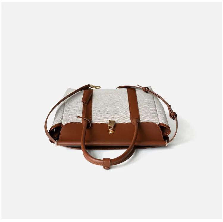 Leather women's bag embossed hand bag large capacity top cowhide one-shoulder cross-body bag main image 1