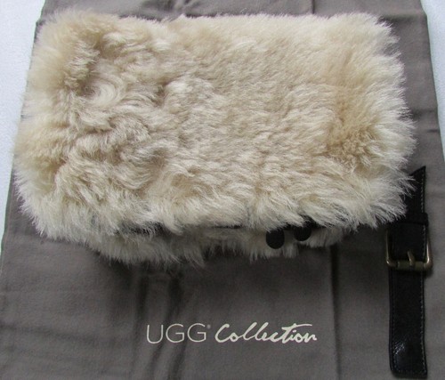 UGG Collection Clutch Bag Aldabella Reversible Toscana Fur and Leather New $595 - Imagen 6 de 14