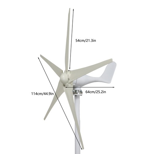1 Set Wind Power Generator DC12V Windmill Generator with 5 Blades Suit White