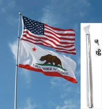 20ft Flag Pole 20' Telescoping Fiberglass Pole Tail Gating Pole Antenna Pole