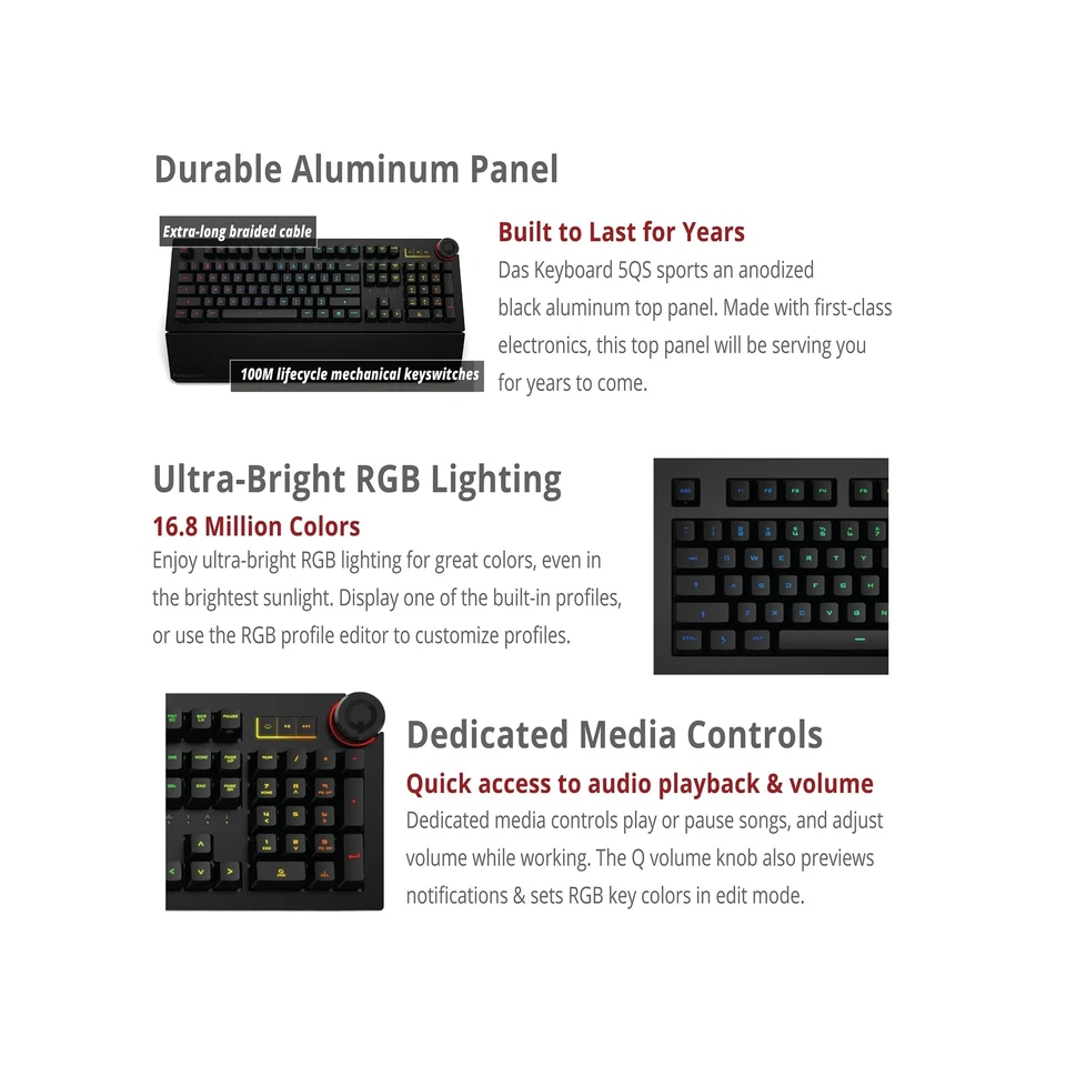 Das Keyboard 5QS Smart RGB Programmable Mechanical Keyboard for Work & Gaming... - Image 4 of 4