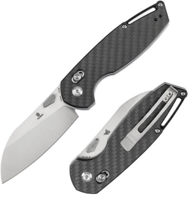 Tenable Knives Model 6 Folding Knife 3.13'' Sandvik 14C28N Steel Blade CF Handle