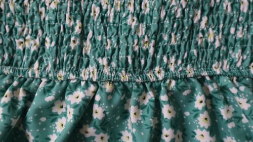 Damen One Shoulder Boho Maxikleid verspottet Rüschen Blumen ärmellos S grün - Bild 10 von 11