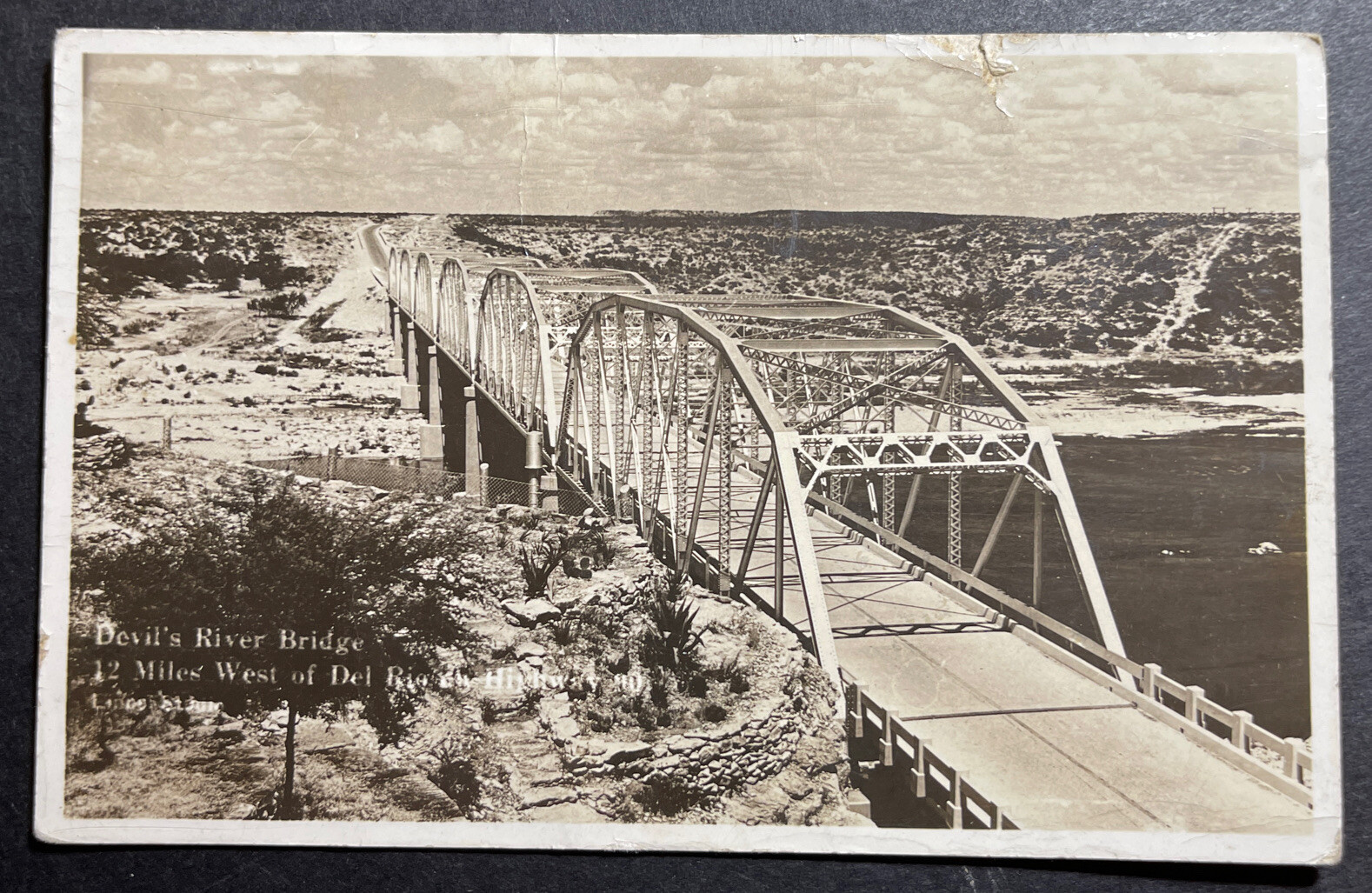 Del Rio Texas Bridge Devil's River Bridge West of Del Rio Texas RPPC 1937 low grade | eBay