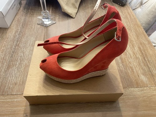 Zara Wedge Peeptoe sandal 39 Orange - Picture 4 of 6