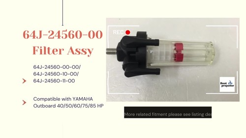 Filtro para motor Yamaha 40/50/60/75/85 hp f60tlrb Assy 64J-24560-00 64J-24560-11 - Vídeo 1 de 1