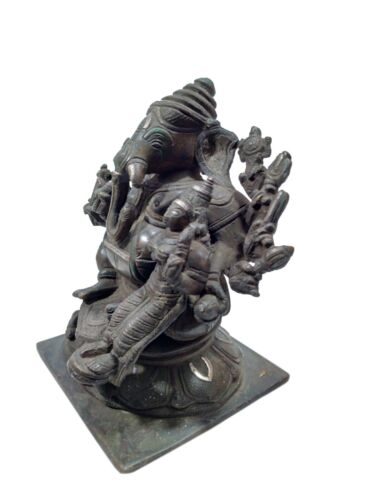 Antique Ganesh Lakshmi Statue Panchaloha Vigrah 5 Metal Sculpture Vintage Idol - Picture 3 of 4