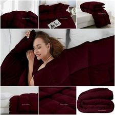 Luxury Premium Soft Solid Wine Comforter Goose Down Alternative Full XL Size