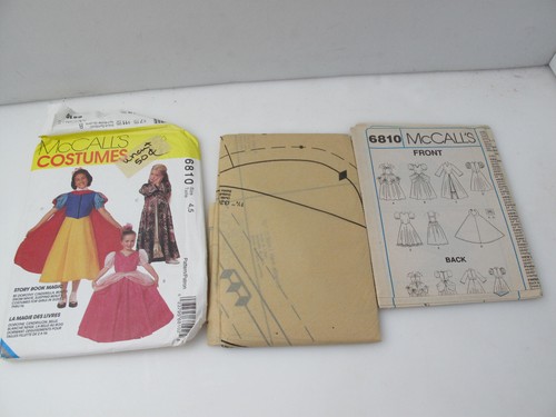 Vintage McCall's Costumes 6810 libro di storie modello da cucire magico taglia 4/5 non tagliato (A - Foto 4 di 5