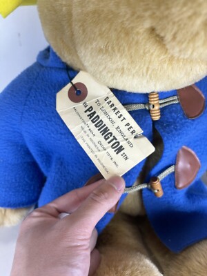 Vintage PADDINGTON BEAR Plush LARGE 24” W/Tag Eden Toy