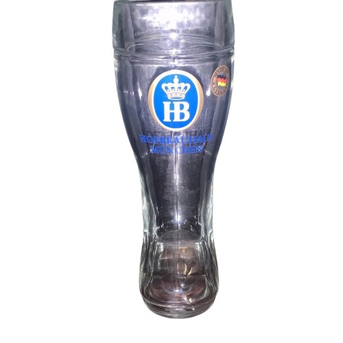 Bota de cerveza alemana de vidrio Hofbrauhaus Munchen - Munich Alemania Oktoberfest - Imagen 3 de 9