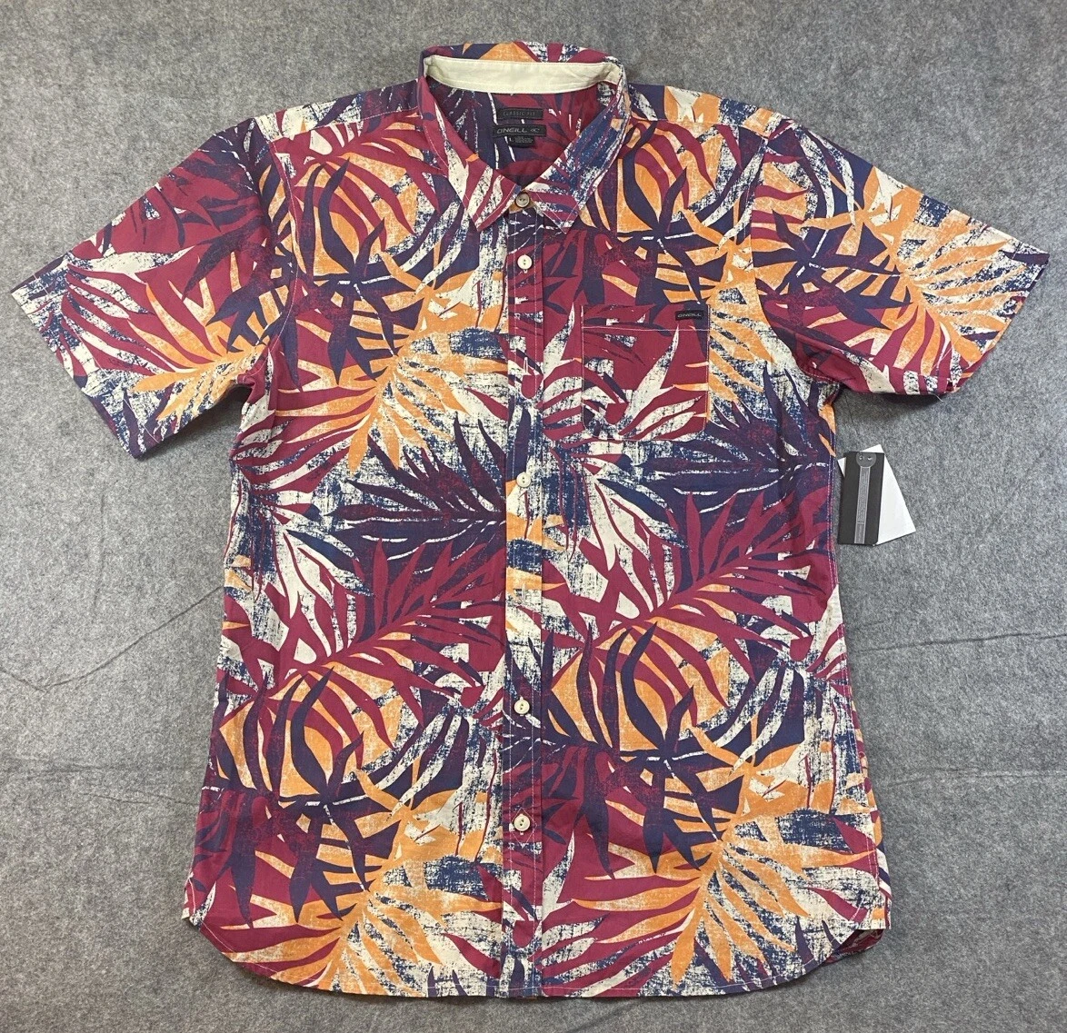 O'Niell Shirt Mens Large Classic Fit Button Up Short Sleeve Tropical Resort