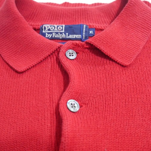 Vintage 90s Polo Ralph Lauren Chunky Knit 100% Cotton 1/4 Button Sweater Pony XL - Picture 12 of 18