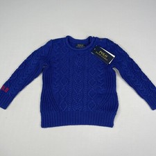 Polo Ralph Lauren Girls 2T Pullover Blue Cable-knit Sweater Long Sleeve