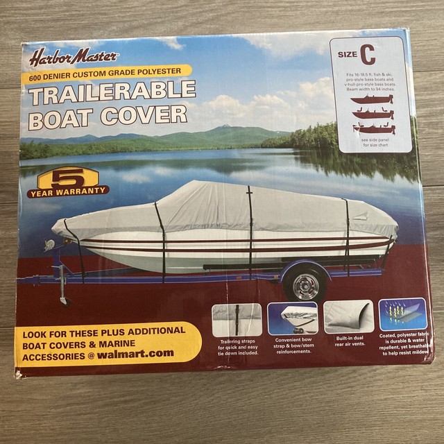 Harbor Master Boat Cover Model C Polyester 16 18 1/2 FT 600 Denier Trailerable for sale online