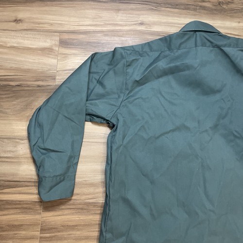 Camisa Dickies Para Hombres XL 17 1/2 x 33 Trabajo Abotonada Bolsillos Verdes Manga Larga - Imagen 9 de 12