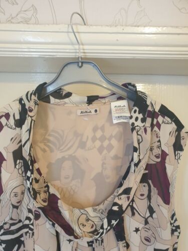 KILLAH MISS SIXTY Y2K Dress-Size L Sleeveless 'Laurell' With Female Print - Picture 3 of 6