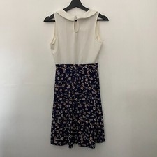 White and Blue Floral Midi Dress