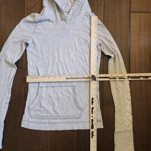 Abercrombie New York Girl's Junior Gray Heathered Hoodie Sweater - Size Large - Bild 10 von 18