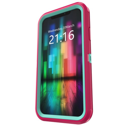 Funda rosa a prueba de golpes resistente para Apple iPhone XR + funda con clip para cinturón - Imagen 13 de 20
