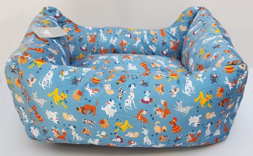 Disney Store Dog Bed Soft Plush Fabric Pet Blue Multi Lady Tramp Max Percy Print - Picture 8 of 12