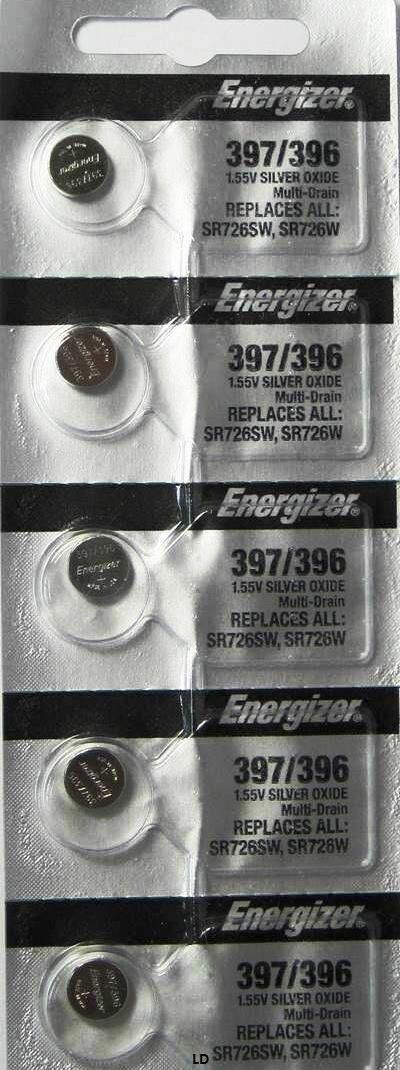 2 Stück Energizer 397 Knopfzellen – Silberoxid, Ersetzt SR726SW, Für Uhren & Elektronik