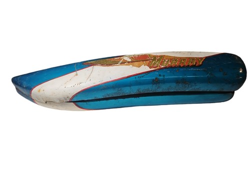 Vintage MURRAY Bicycle Deco TANK Wings Airflow Mid Section Blue White - 16 1/2" - Picture 2 of 10