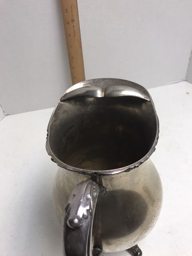 Jarra de agua vintage chapada en plata de plata inglesa Mfg. Hecho en cuerpo en EE. UU. - Imagen 6 de 8