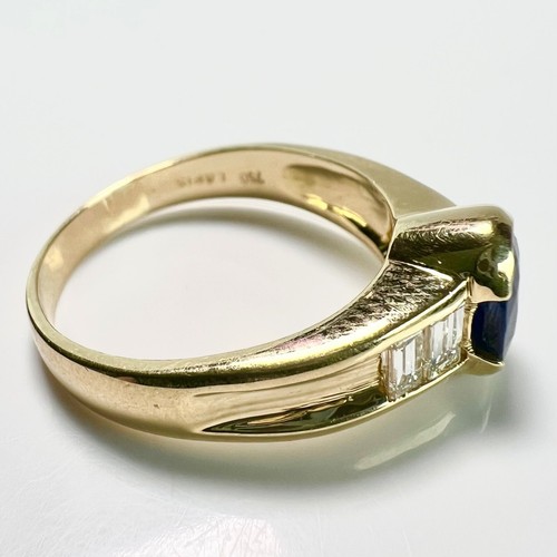 Ring 750 Gold 0.50 ct Diamanten 1.10 ct. Saphir Gr: 61 (19,4 mm Ø) änderbar - Picture 14 of 17