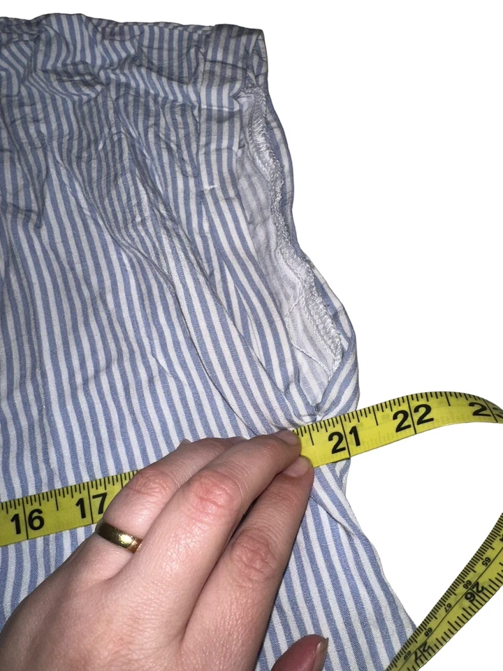 Top Oliva y Roble Manga Corta Cremallera Trasera Talla Grande Azul Blanco Rayas Foto 4 de 4