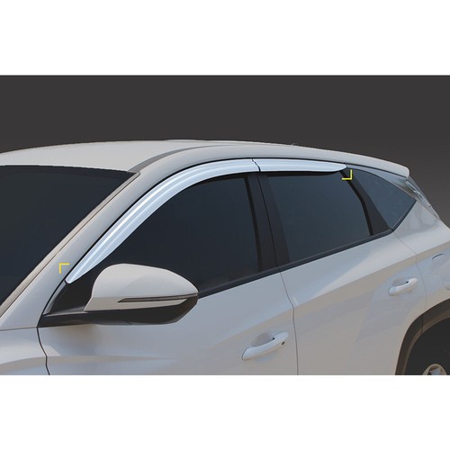 Chrome Window Visor Sun Rain Vent Guard D236 4P Set for Hyundai Tucson 2022+ - Picture 2 of 9