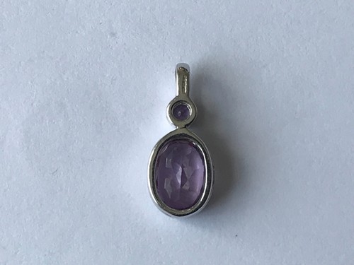 Amethyst Pendant 9ct Gold Amethyst Drop Pendant Amethyst White Gold Pendant - Picture 8 of 12