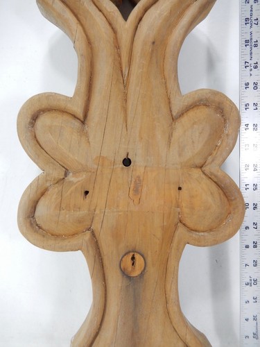 Grande applique antica in legno intagliato retro tavola o decorazione parete. - Foto 4 di 12