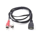 USB 2.0 A Female To 2 RCA Male Plug USB A connector Audio Video Cable 1.5M