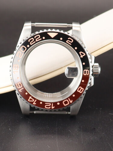Fundas de reloj cepilladas de 40 mm GMT bisel de cerámica para movimiento Seiko Nh35 Nh36 ETA 2824 - Imagen 13 de 40