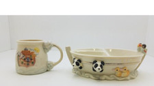 Lenox Noah  s Ark Divided Bowl  1 Matching Cup Baby Keepsake Collectible