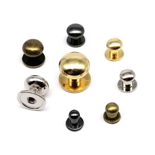 10/50pcs Zinc-alloy Ball Head Stud Bag Wallet Belt Chicago Screw Back Rivet Stud - Picture 4 of 10