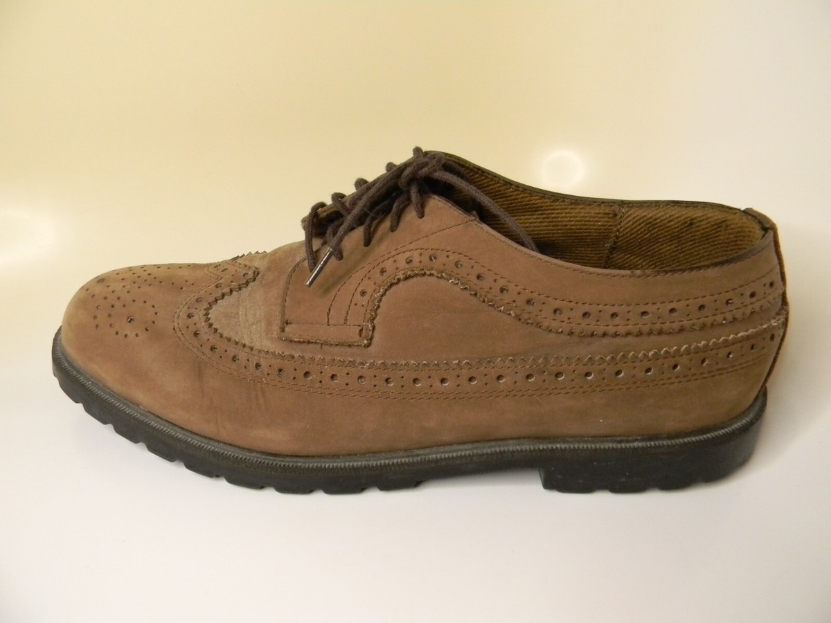 Mens Bass Brown Oxford Leather Upper Rubber Sole Shoes Size  display picture 1