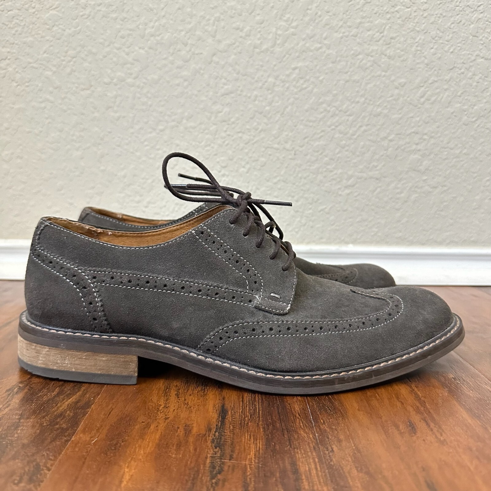 SAOLA Scarpe Oxford VIONIC Bruno uomo US 11 EU 44 scamosciate marroni stringate derby punta alare