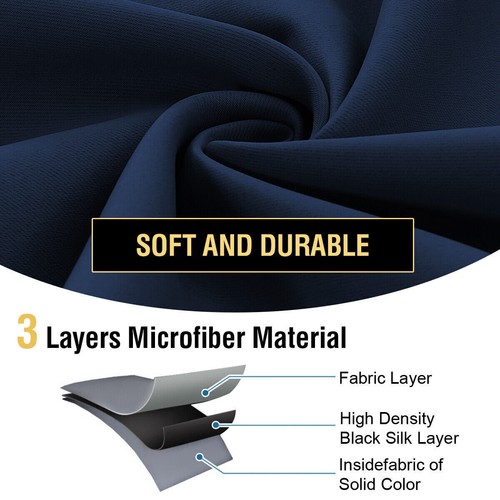2X Blockout Curtains Blackout Window Curtains Draperies Pair Rod Pocket Bedroom - Picture 14 of 36
