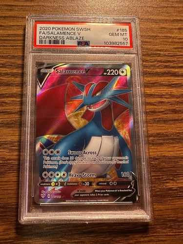 Pokemon Salamence V #185 Full Art Darkness Ablaze PSA 10 Gem Mint