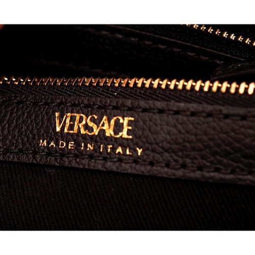 NEW $2,125 VERSACE RUNWAY Black Leather LA MEDUSA CHAIN Small TOTE BAG & STRAP - Picture 17 of 23